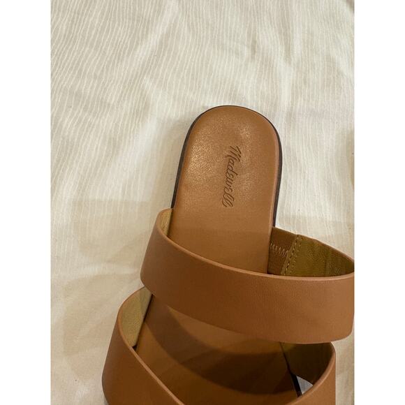 Madewell Tan Sandals The Mena Slide Leather Womens 6.5 Comfort Padding - Picture 6 of 12
